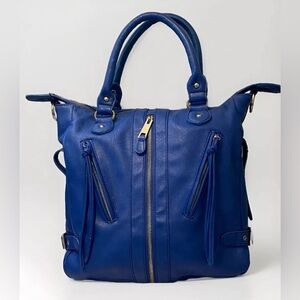 Moda Luxe Blue Women’s Hobo Crossbody Handbag Handles Detachable Strap Leopard